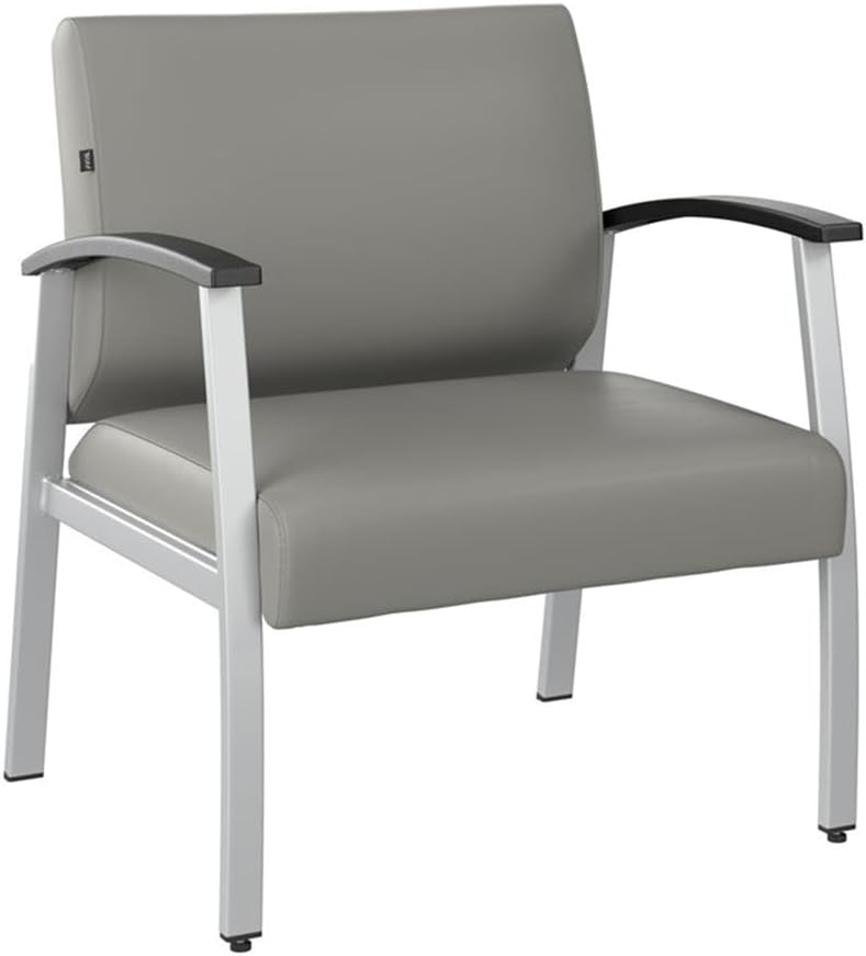 Bush Business Arrive Bariatric Waiting Room Guest Chair in Light Gray Vinyl