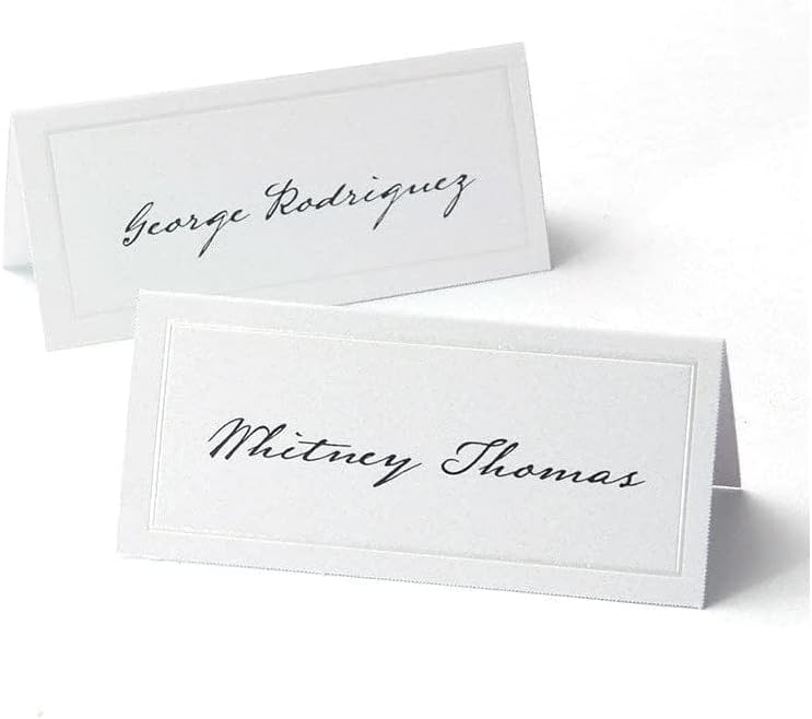 Gartner Studios White Pearl Border Printable Place Cards, 48 count