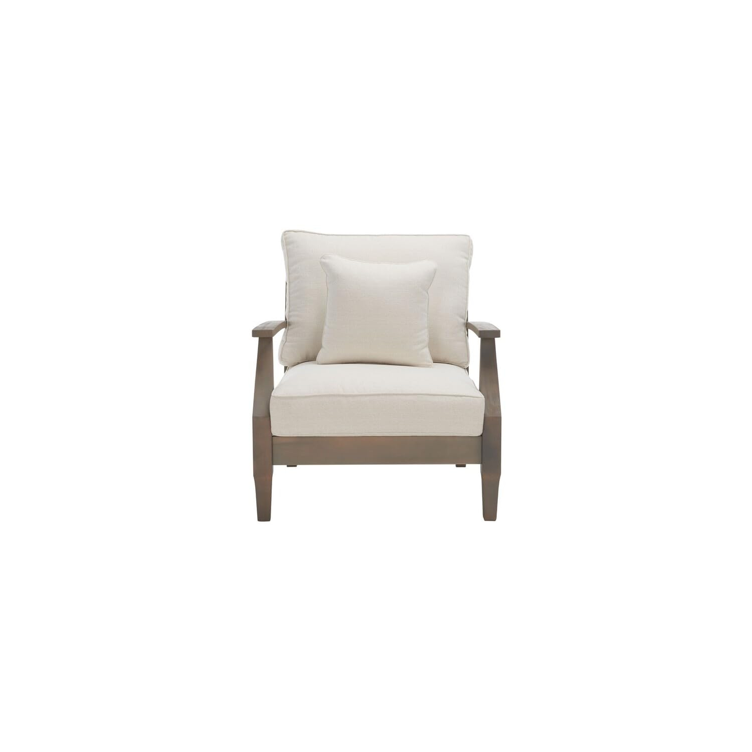 SAFAVIEH Couture Martinique Coastal Eucalyptus Wood Solid Armchair, Natural/Grey