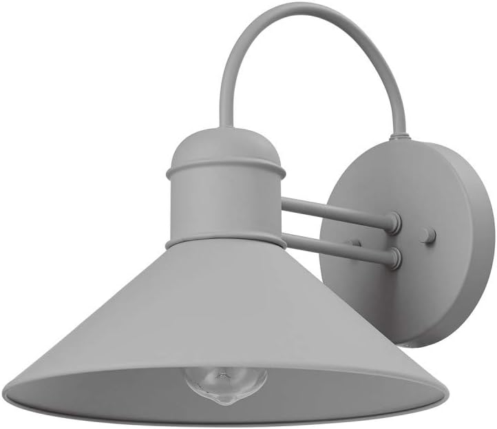 Globe Electric Novogratz x Globe Maxwell 11" Outdoor Wall Sconce, Matte Gray, 44394, Bulb Not Included