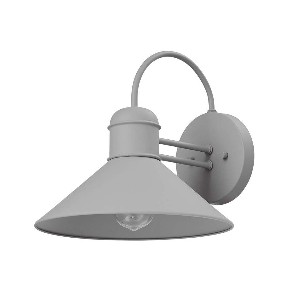 Globe Electric Novogratz x Globe Maxwell 11" Outdoor Wall Sconce, Matte Gray, 44394, Bulb Not Included
