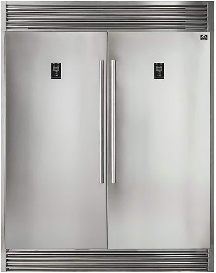 Forno Rizzuto 56-Inch Convertible Refrigerator/Freezer Set, 27.6 cu.ft Total Capacity, Decorative Grill, ENERGY STAR Certified