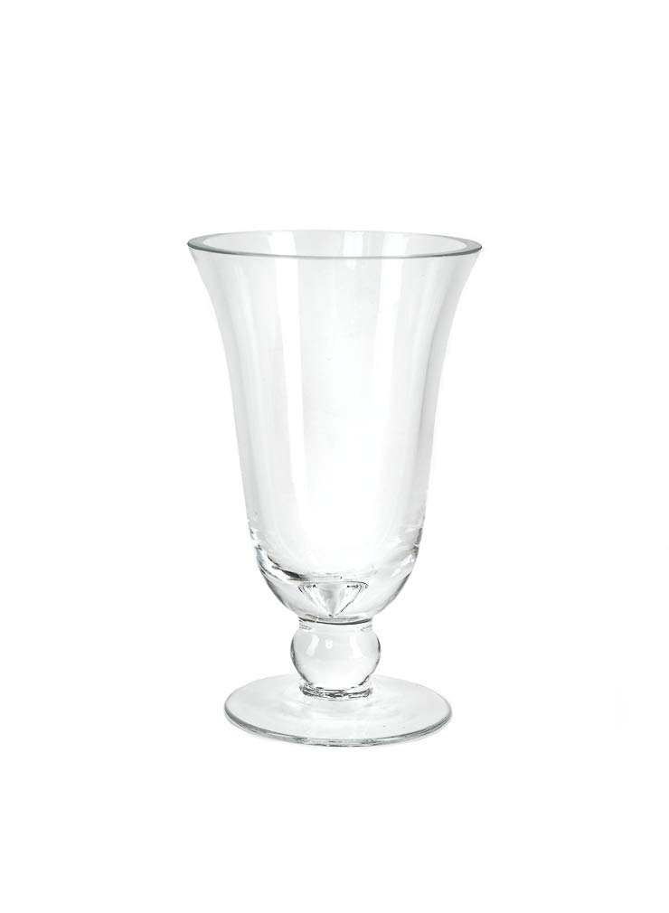 Serene Spaces Living Wazon Glass Urn Vase, Decorative Pedestal Bouquet Vase, Ideal as Floral Centerpieces at Wedding, Event, Party, Measures 6" Tall & 3.5" Diameter