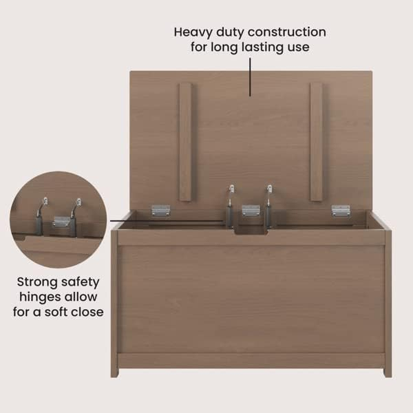 Dusty Heather Large Wooden Toy Box with Safety Hinges