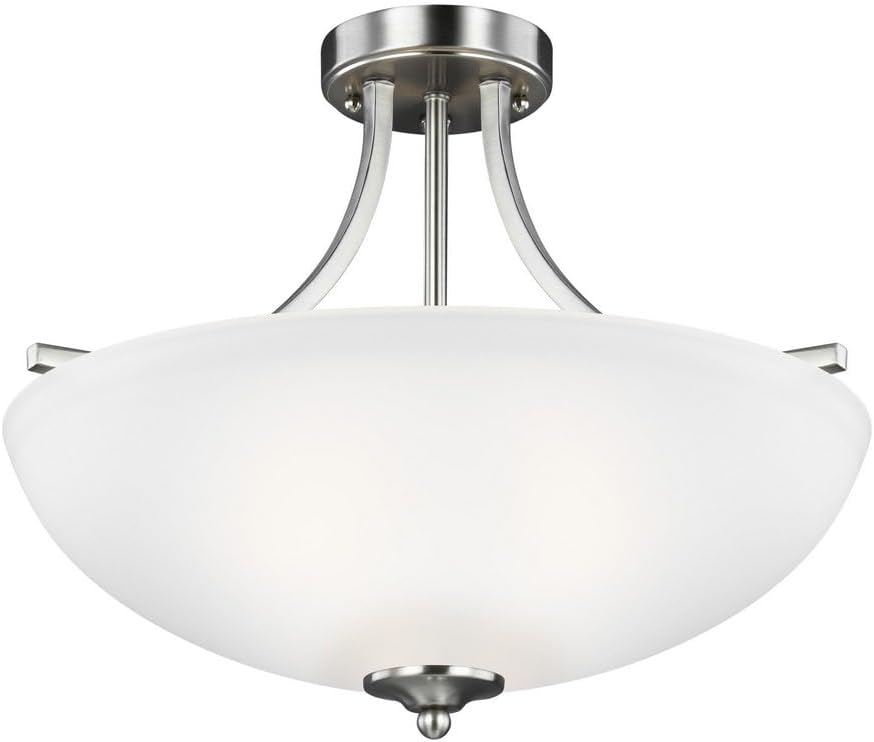 Geary 3-Light Brushed Nickel Semi-Flush Mount Convertible Pendant