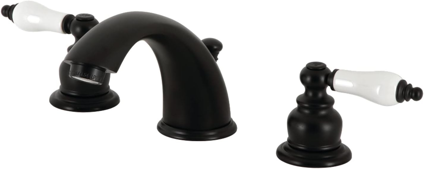 Kingston Brass KB970B Victorian Widespread Bathroom Faucet, Matte Black