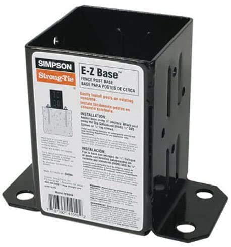 Simpson Strong-Tie 12 Gauge 4 X 4 Powder Coated Black E-Z Post Base