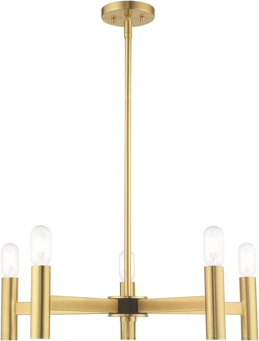 Livex Lighting Copenhagen 5 - Light Chandelier in  Satin Brass