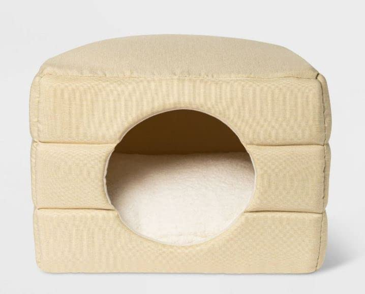 Collapsible Cave Dog Bed - S - Wheat/Yellow - Boots & Barkley™
