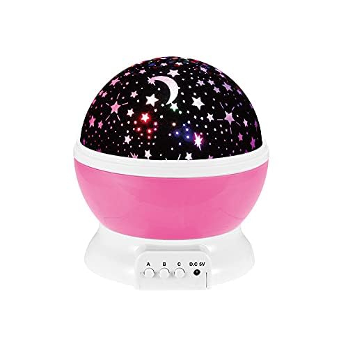 Gabba Goods, Baby Nightlight, Night Light, Nursery, Moon Star Projector 360 Degree Rotation, 4 LED Bulbs 6 Light Modes Changing with USB Cable, Unique Gifts for Men Women Kids Best Baby Gifts