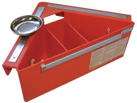 Ergonomic Orange Triangular Tool Organizer for Aerial Platforms