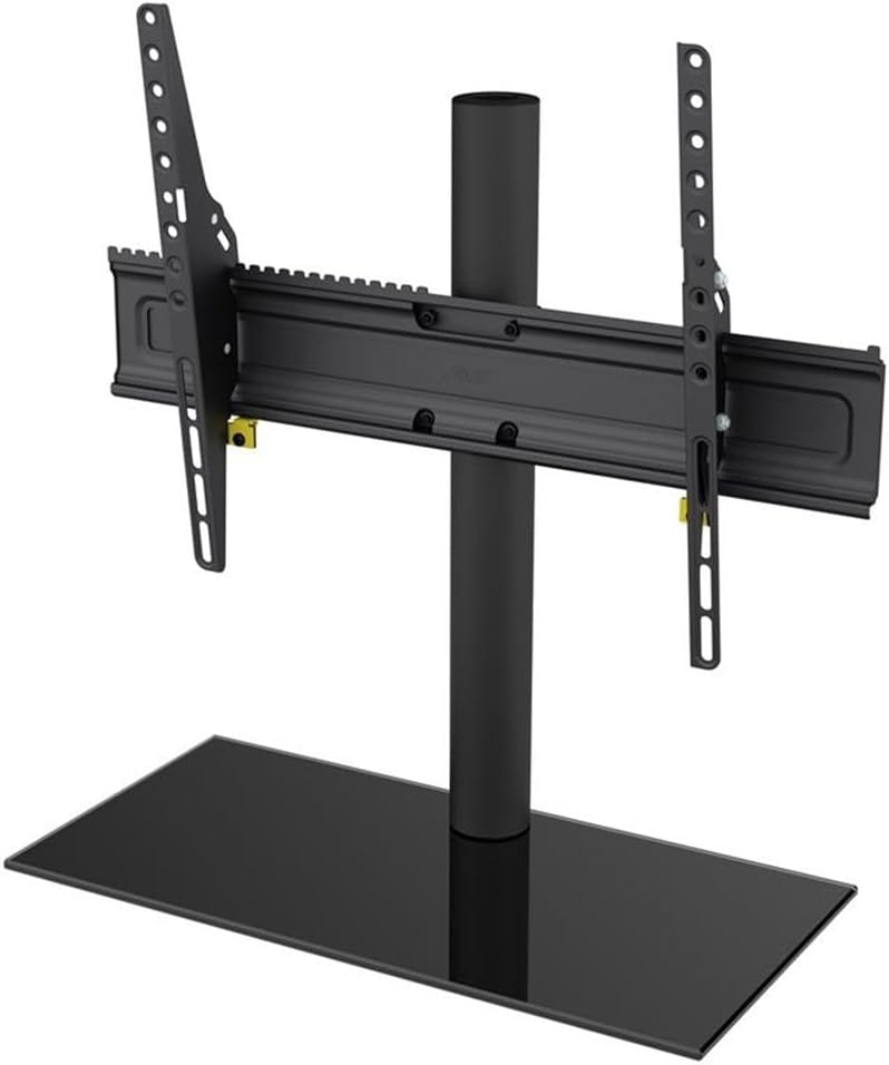 Universal Table Top TV Base Adjustable Tilt and Turn for Most TVs 46 in. to 65 in., Black/Black