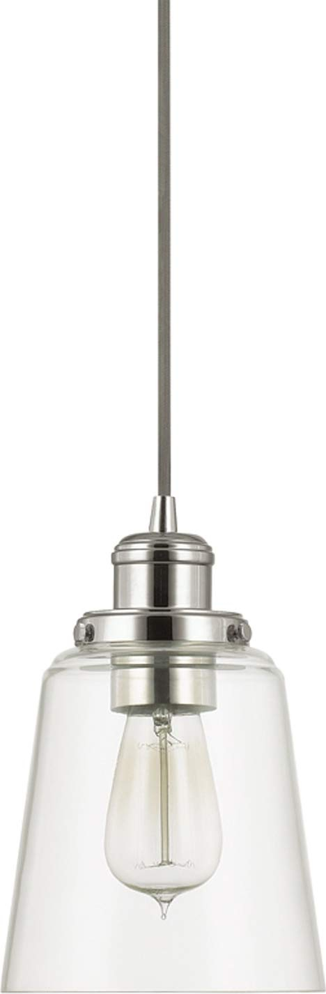 Polished Nickel Mini Pendant with Clear Glass Bowl Shade