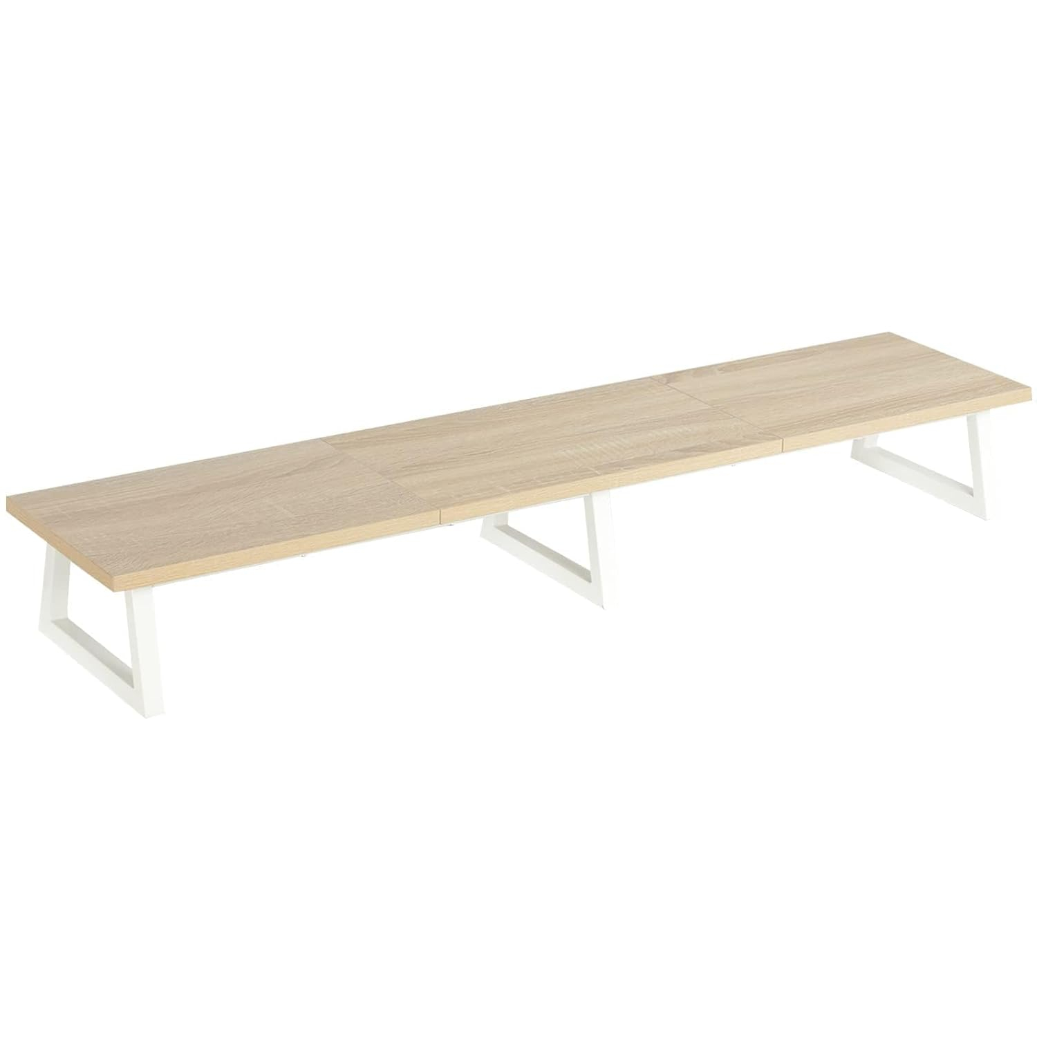 TEAMIX Large Dual Monitor Riser - Wood & Steel Desk Organization - Maple, 42 inch