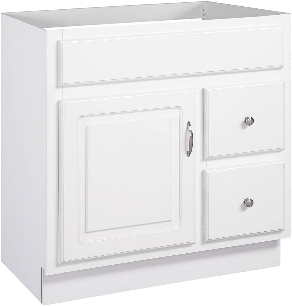Design House Concord Bathroom Vanity Without Top in White, Unassembled, 30-inch