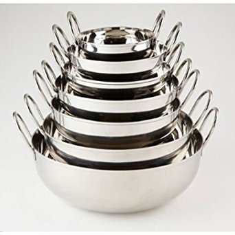 Large Stainless Steel Serving Balti Dish with Handles
