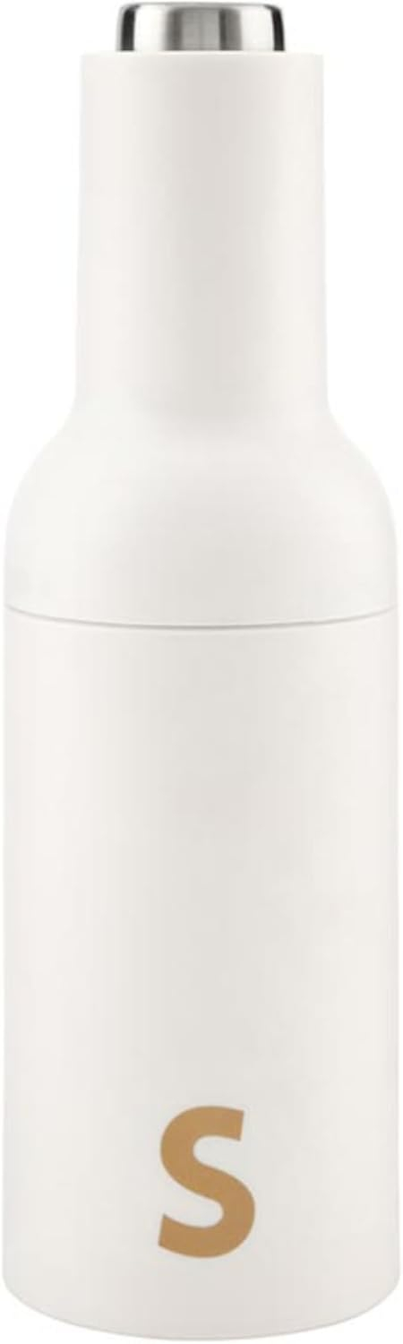 Santa Barbara Design Studio Matte Ivory Grinder Soft Touch Battery Operated Stainless Steel Electric Grinder, 8.7" Tall x 2.75" Diameter, Salt