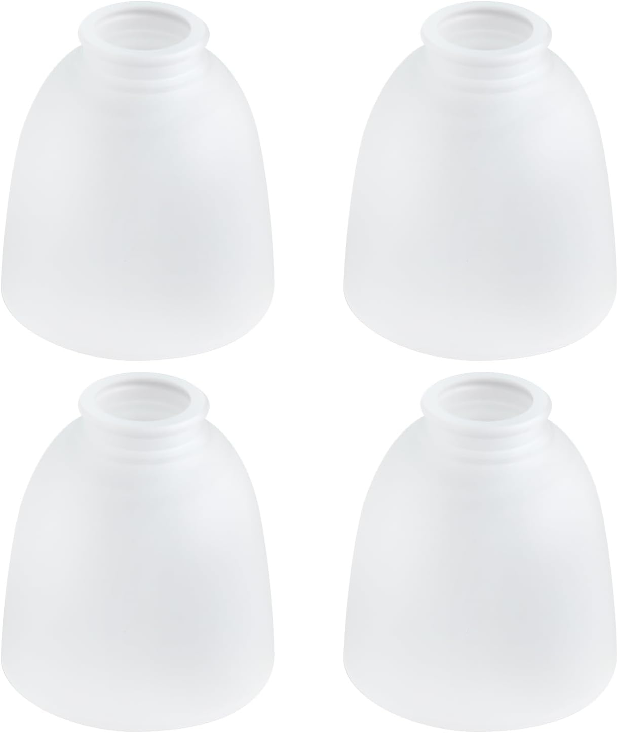 Aspen Creative 23045-4 Transitional Style Bell Shaped Frosted Replacement Glass Shade, 2-1/4" Fitter Size, 4-5/8" high x 4-5/8" diameter, 4 Pack