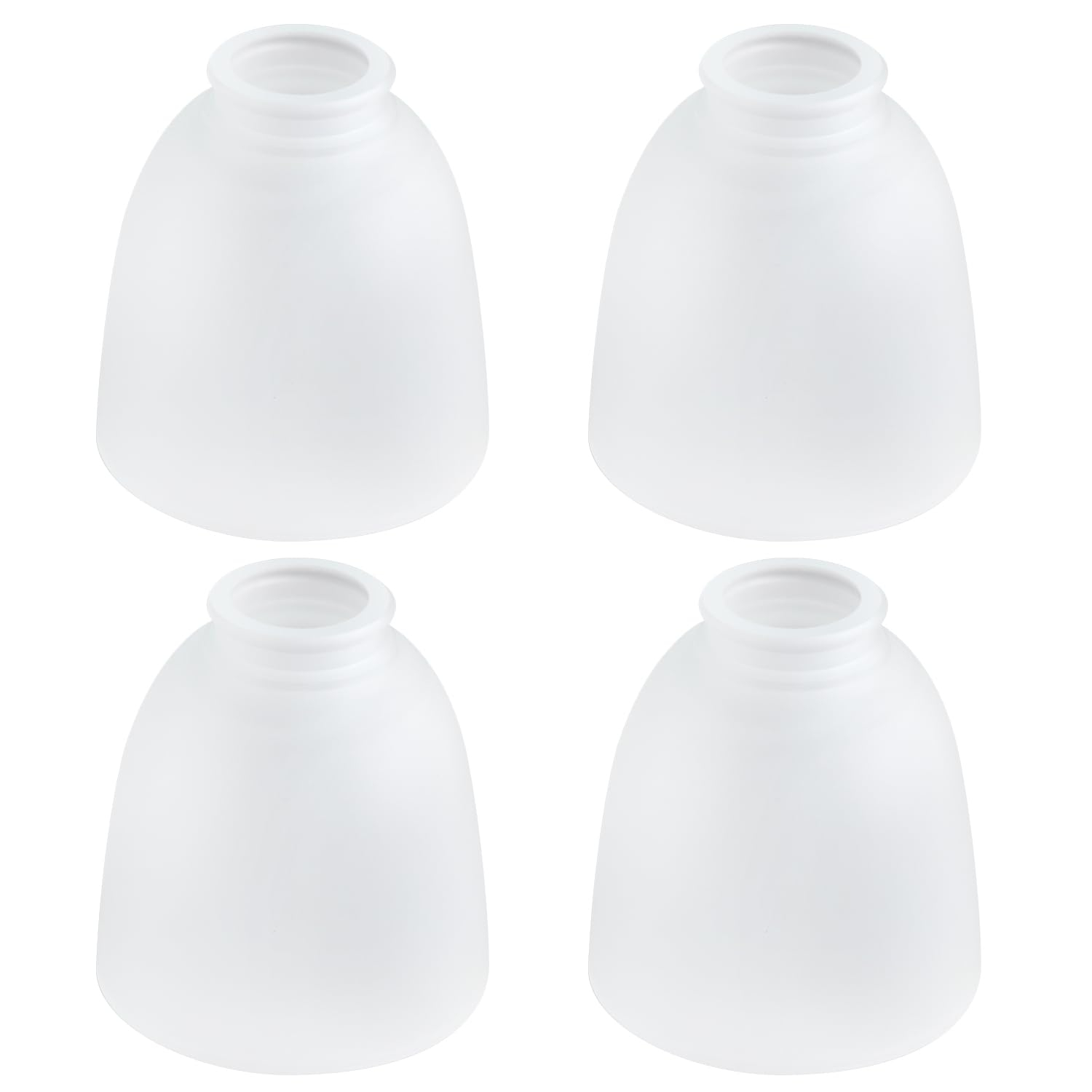 Aspen Creative 23045-4 Transitional Style Bell Shaped Frosted Replacement Glass Shade, 2-1/4" Fitter Size, 4-5/8" high x 4-5/8" diameter, 4 Pack