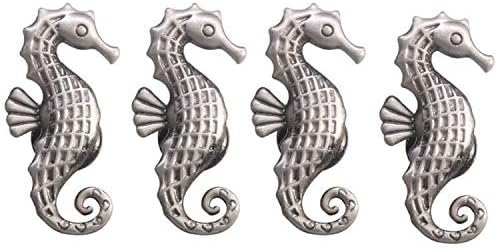 Seahorse Cabinet Knobs, 4Pcs Zinc Alloy Cabinet Pull Cabinet Door Knobs Dresser Drawer Handles Knobs for Dresser Drawers Pull