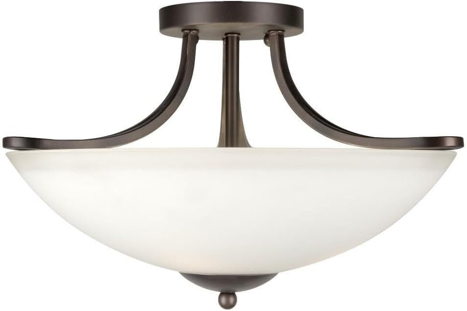 Forte Lighting 2697-03 3 Light 17" Wide Semi-Flush Bowl Ceiling Fixture - Bronze