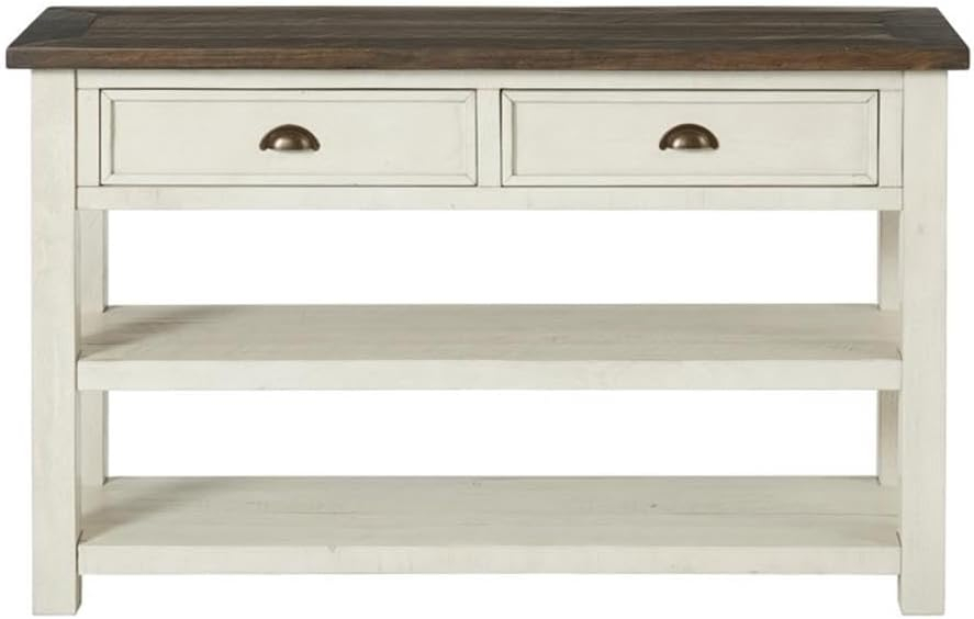 Martin Svensson Home Monterey 50" Sofa Console Table, Cream White and Brown