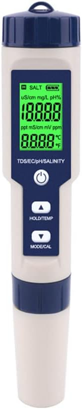 5 in 1 PH Meter Gomass 0.01 High Accuracy ph Tester Digital for Water TDS/EC/Salt/Temp/PH Pen, PPM Meter Water Tester Drinking Water, Hydroponics, Plants, Aquarium and Pool