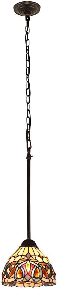 Radiance Goods Victorian Tiffany-Style Dark Bronze 1 Light Mini Pendant 8" Wide