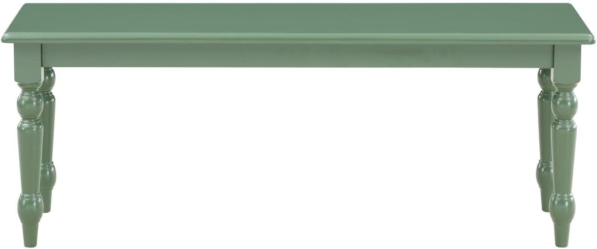 Boraam Wood Carolina Rubberwood Dining Bench - Equestrian Green Finish