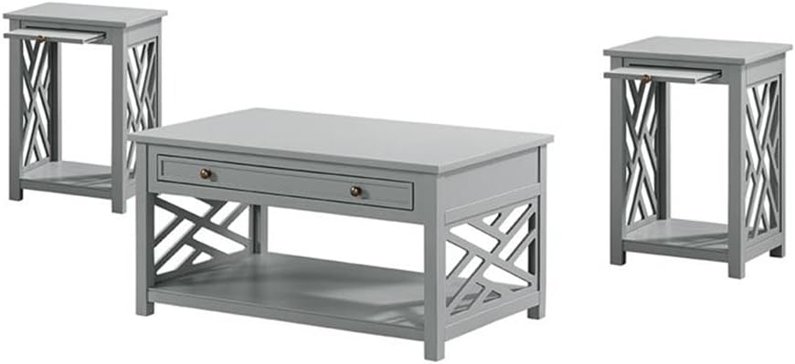 Alaterre Coventry 36" Coffee Table with Drawer and Two End Tables with Tray, Set of 3
