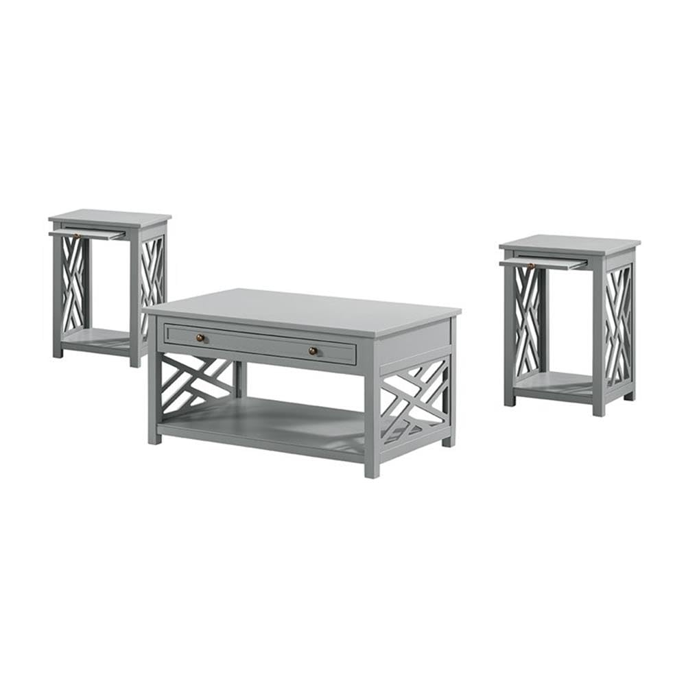 Alaterre Coventry 36" Coffee Table with Drawer and Two End Tables with Tray, Set of 3