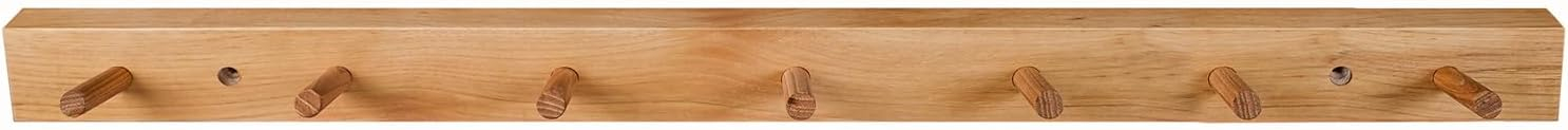 Natural Hickory Vertical Coat Rack with 7 Hooks