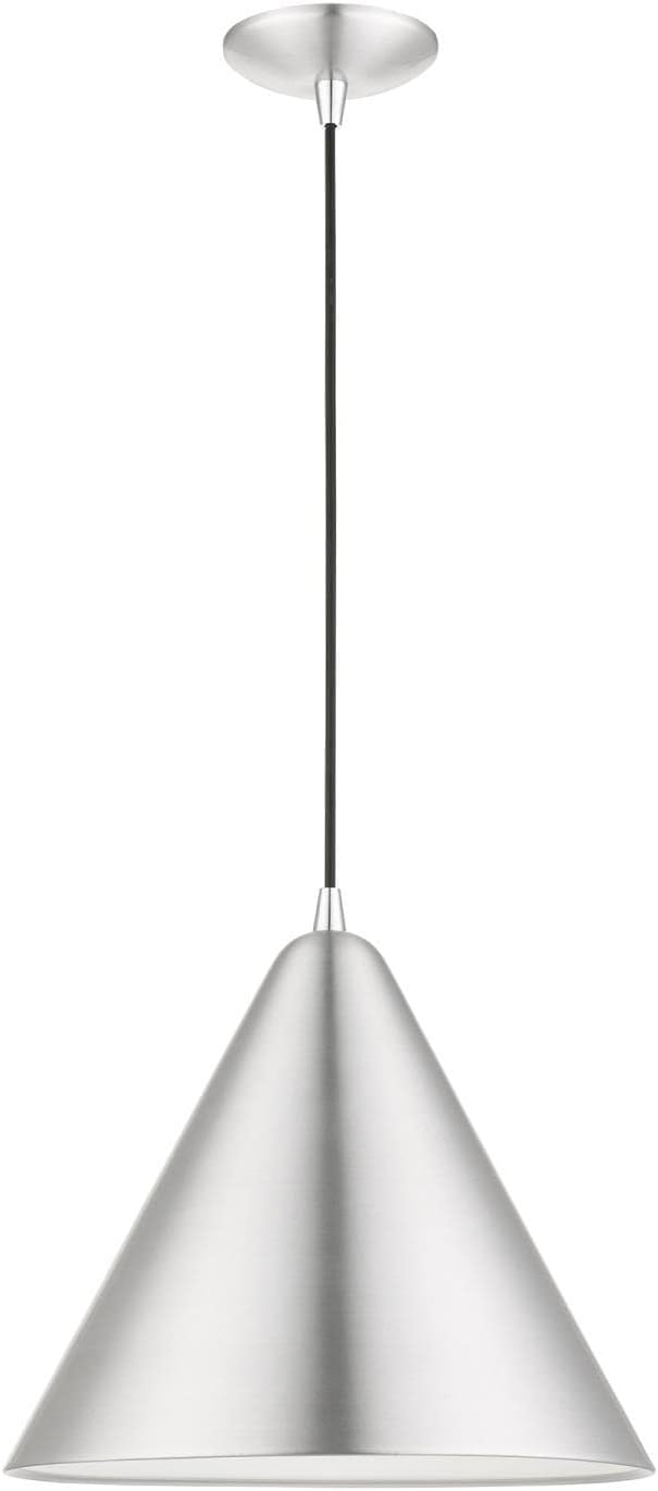 Livex Lighting Dulce 1 - Light Pendant in  Brushed Aluminum/Polished Chrome
