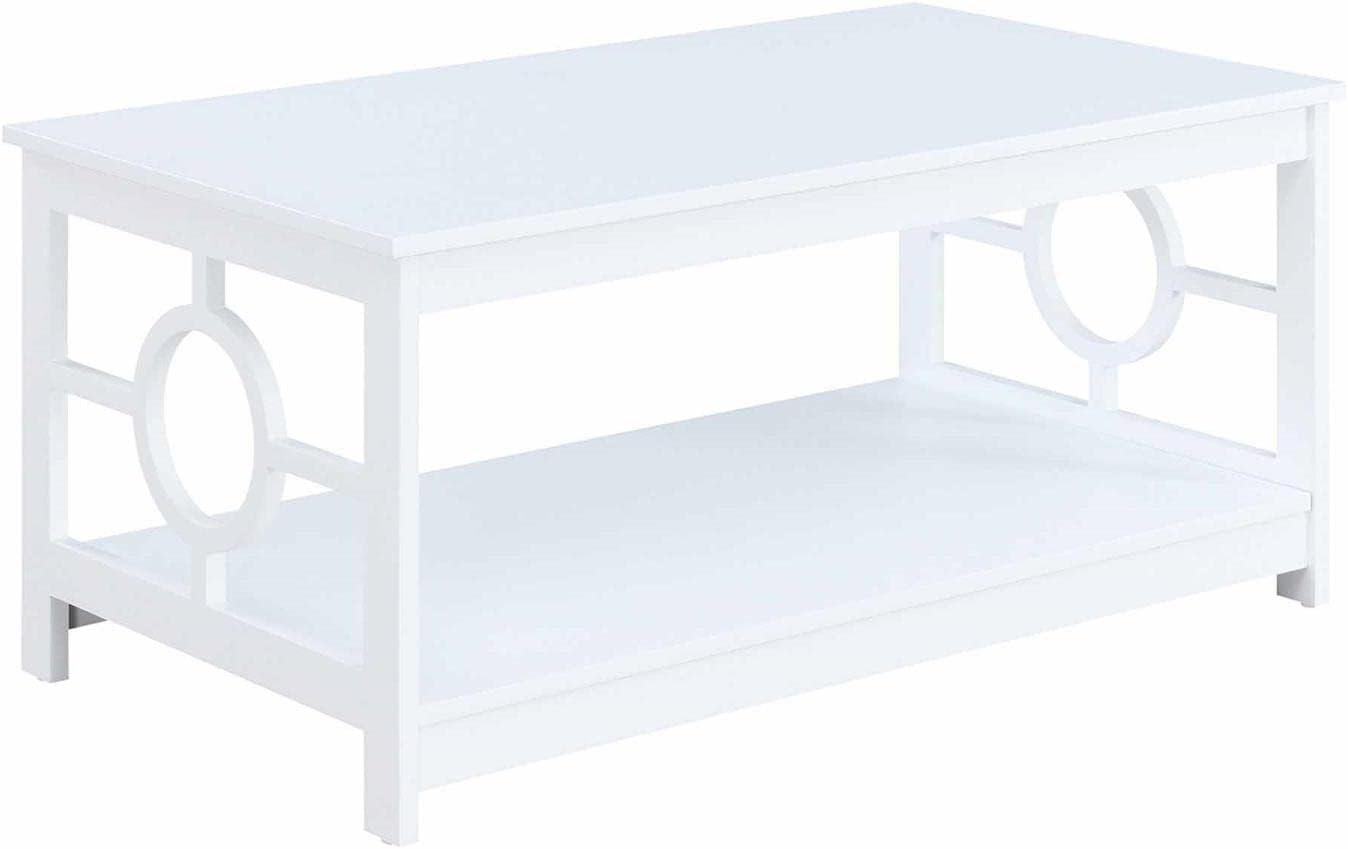 Convenience Concepts Ring Contemporary Coffee Table in White Wood Finish