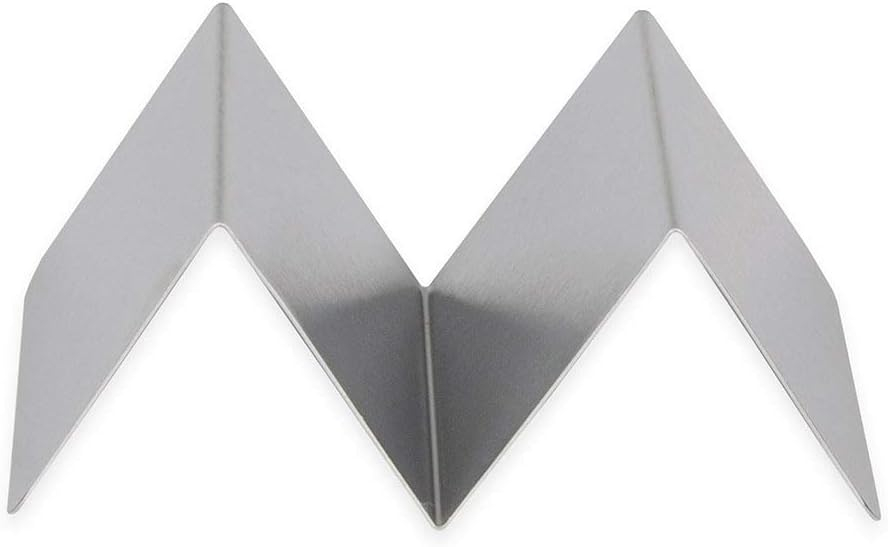 Silver Brushed Stainless Steel 2-Compartment Taco Holder