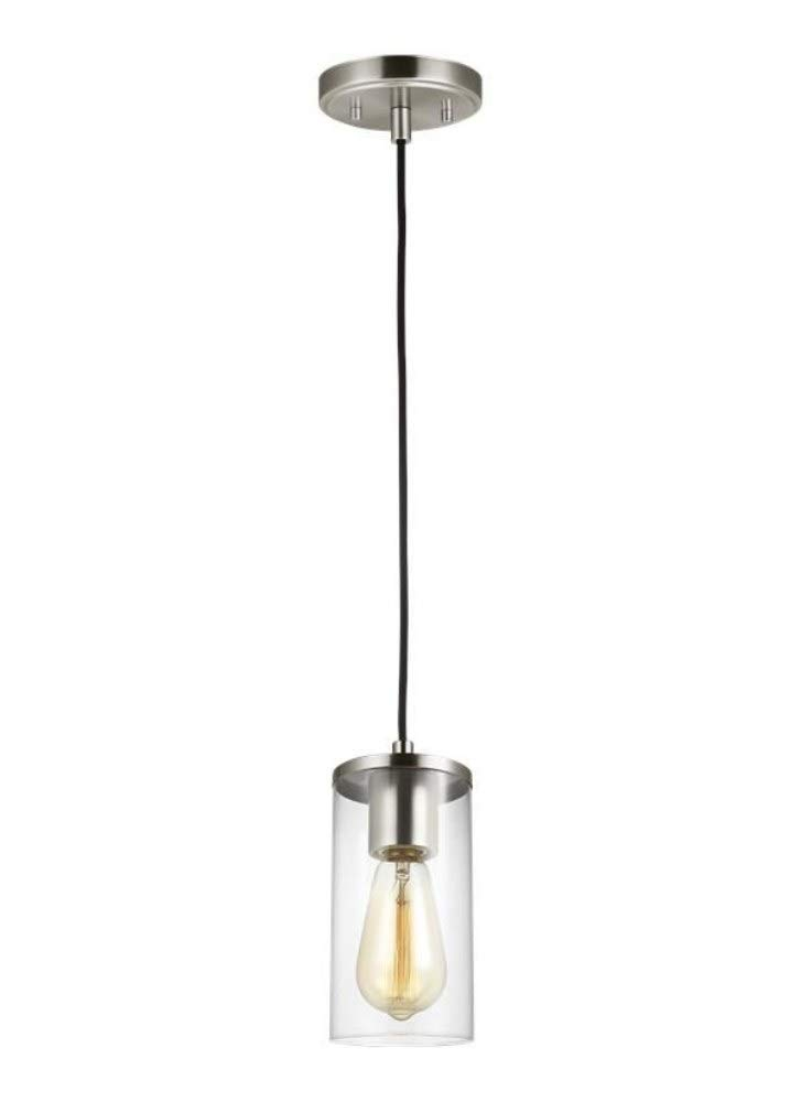 Zire Mini 4" Brushed Nickel Pendant with Clear Glass Shade