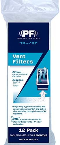 Protect Plus 6029520 12 x 4 in. Purafilter 2000 Rectangular Vent Filter - Pack of 12