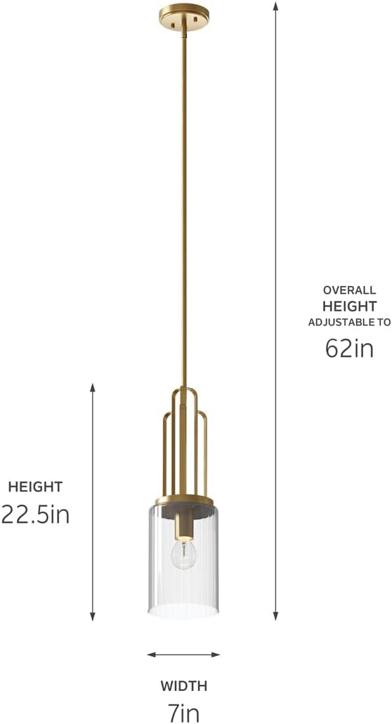 Kichler Lighting Kimrose 1 - Light Pendant in  Brushed Natural Brass