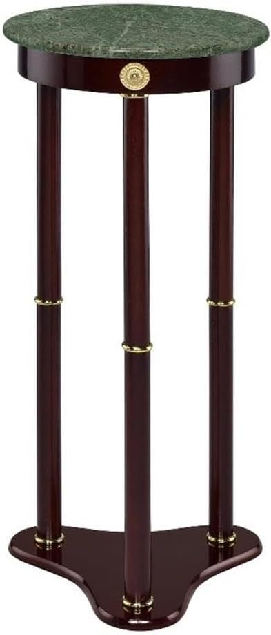 Monarch Specialties Edie Round Marble Top Accent Table Merlot
