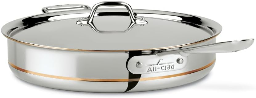 Copper Core 6 Quart Stainless Steel Sauté Pan with Lid