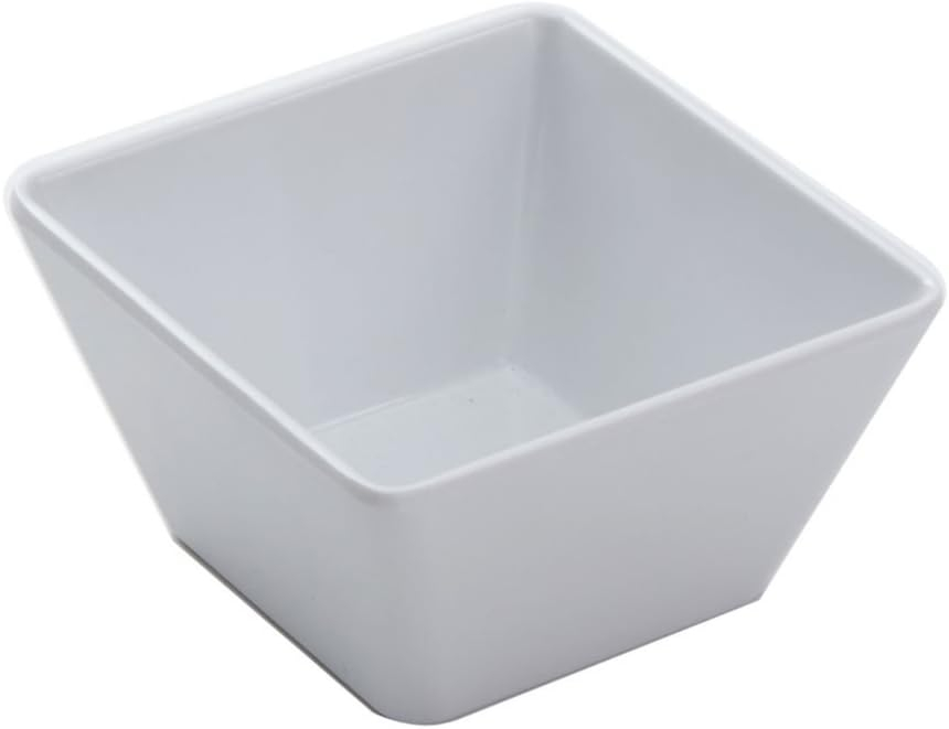 White Square Melamine 23-Ounce Serving Bowl