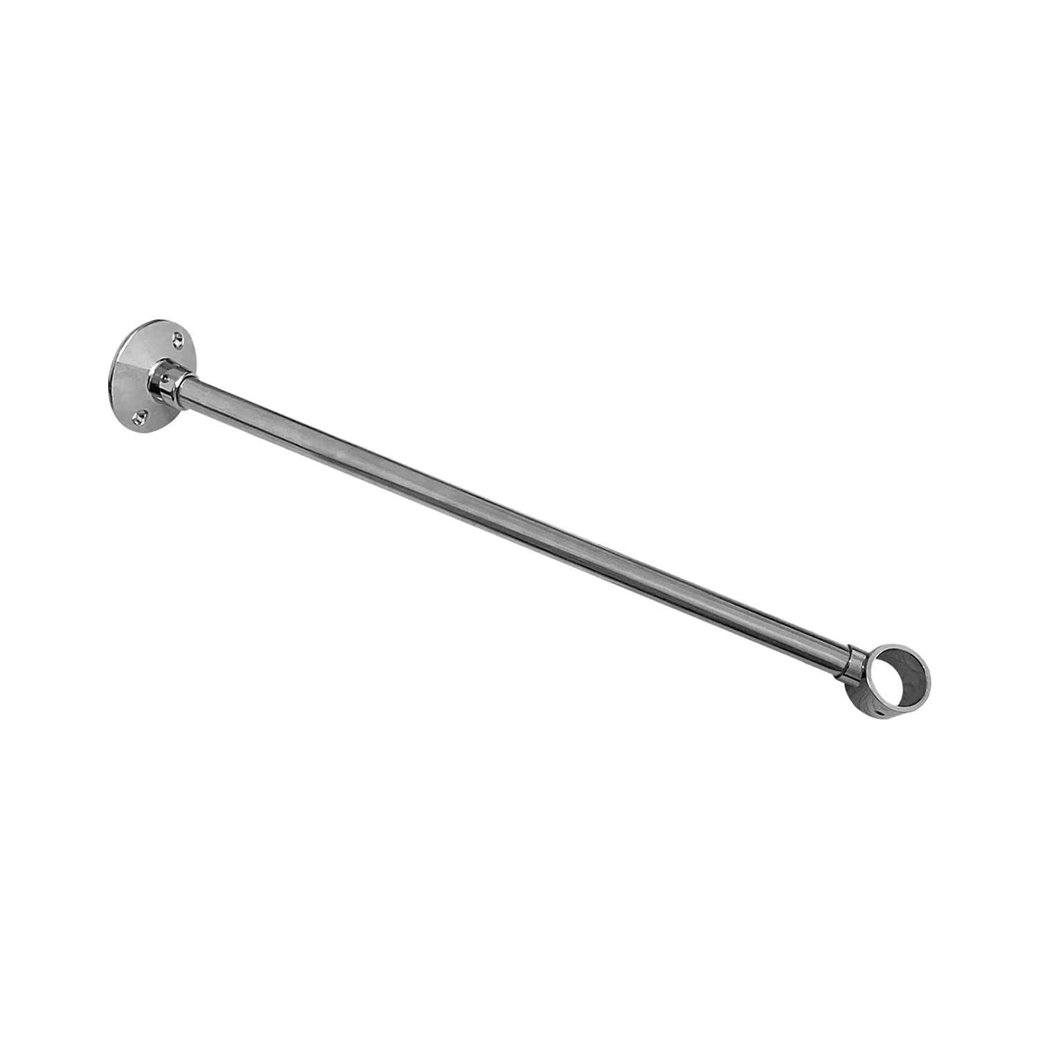 Naiture 12'' Stainless Steel Shower Rod Ceiling Support, 5/8" OD Rod with 1" Loop, Chrome Finish