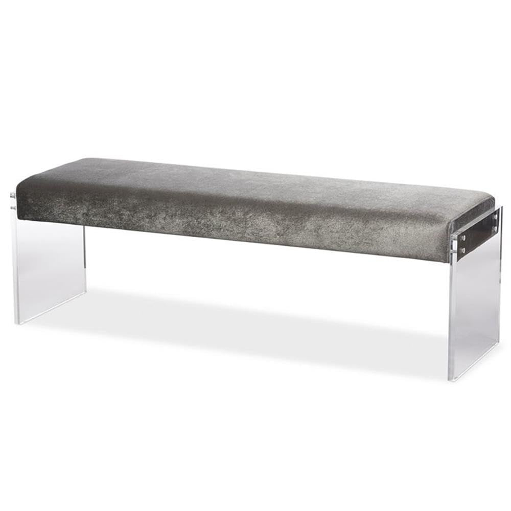 Polyester Blend Upholstered Bench