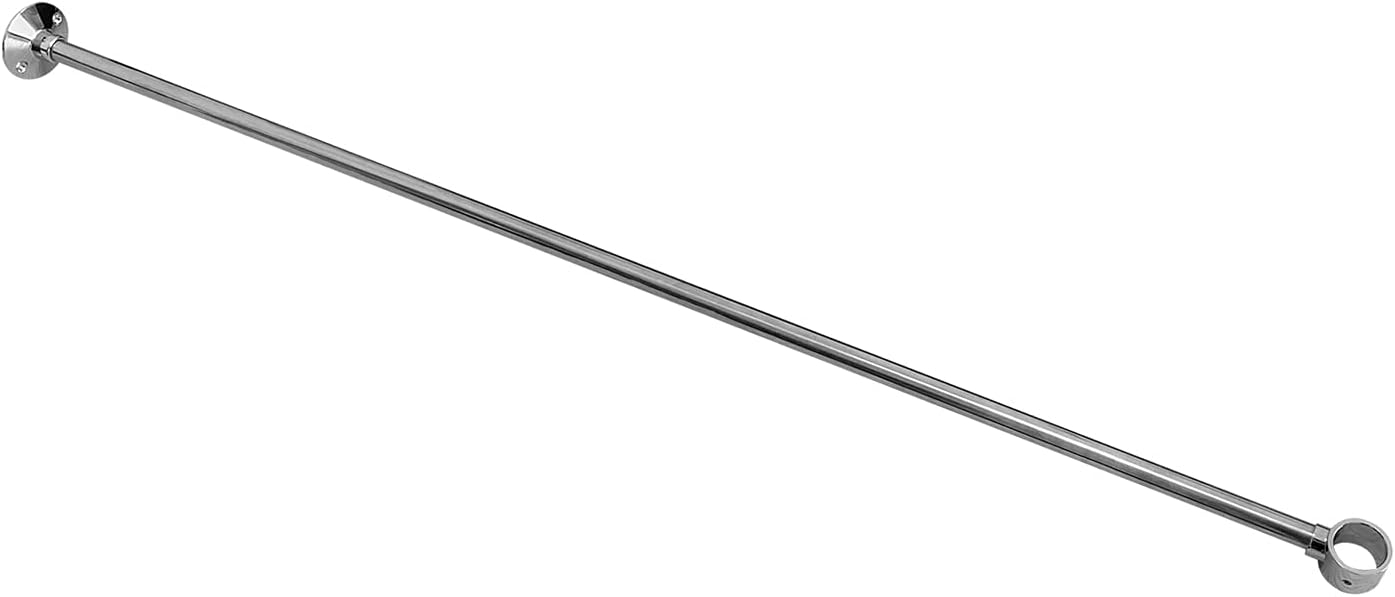 Naiture 36'' Stainless Steel Shower Rod Ceiling Support, 5/8" OD Rod with 1" Loop, Chrome Finish