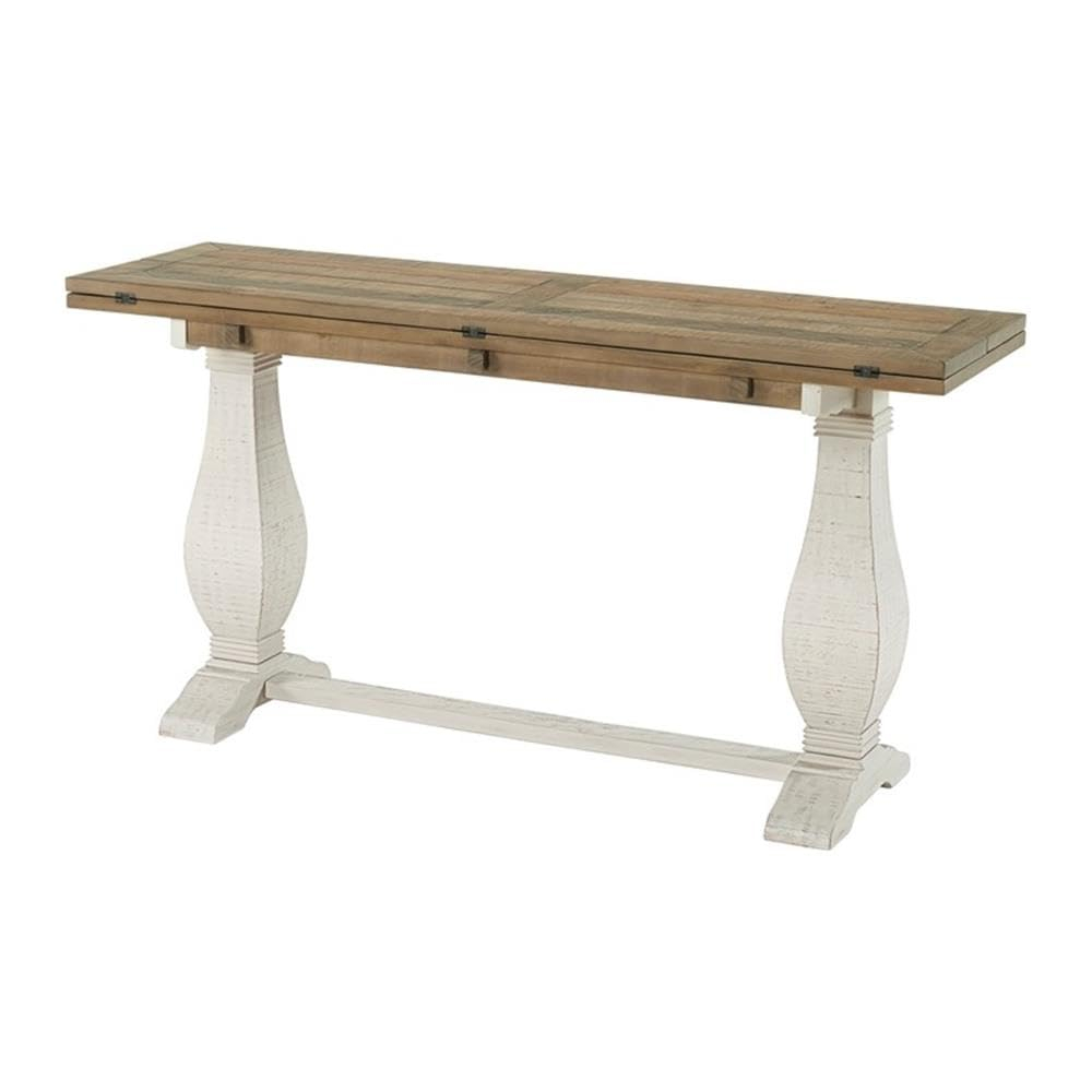 Martin Svensson Home Napa Solid Wood Flip Top Sofa Table White Stain and Natural
