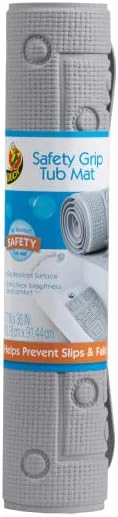 Duck Brand 17" x 36" Safety Grip Bathtub Mat with Suction Cups, Gray