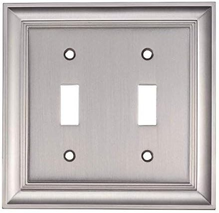 allen + roth Cosgrove 2 -Gang Satin nickel Zinc Indoor Toggle Wall Plate