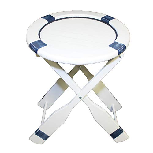 Nautical Life Ring Table - Wood With Paddle Legs for Beach House and Boats - Coastal Decor for Sailors - Perfect as Coffee and End Table
