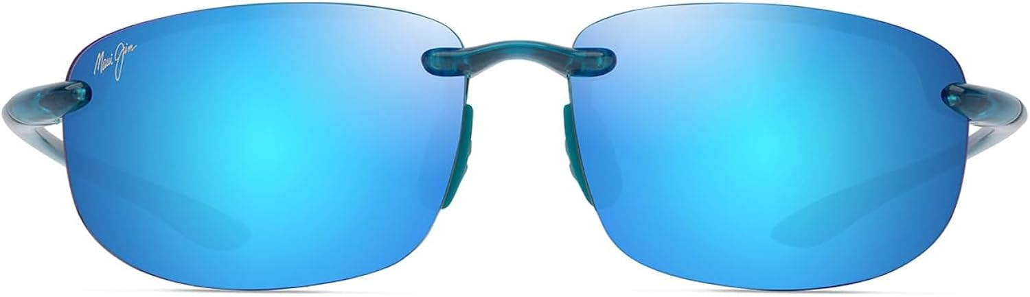 Gloss Black Oversized Unisex Polarized Sunglasses with Blue Mirrored Lenses