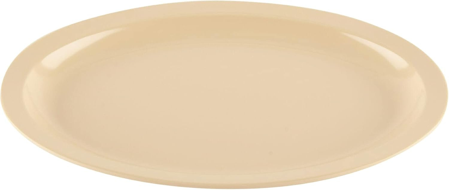 G.E.T. Melamine Plastic Oval Serving / Dinner Platter, 13.25" x 9.75", Tan (Set of 12)